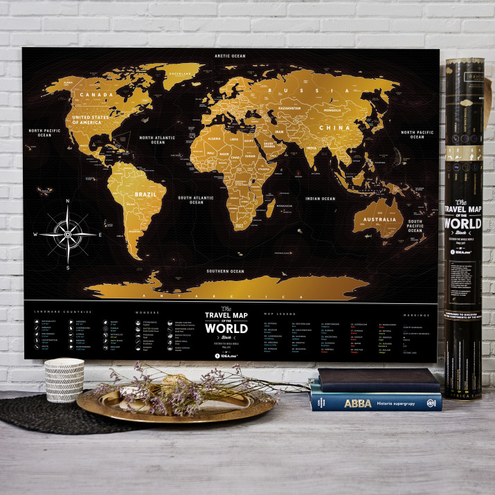 STÍRACÍ MAPA SVĚT Travel Map™ Black World