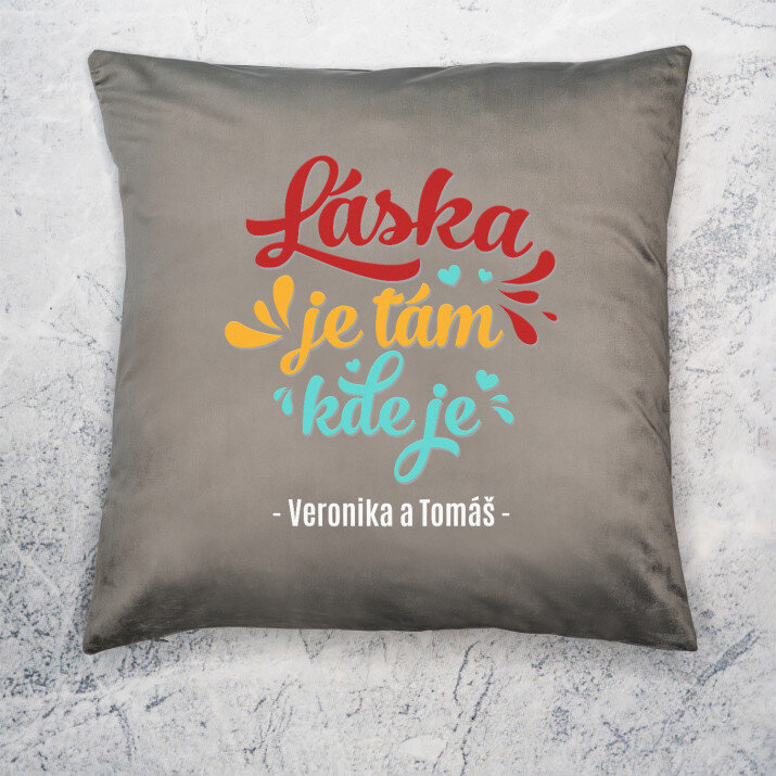 Láska je tam - Polštář dekorační