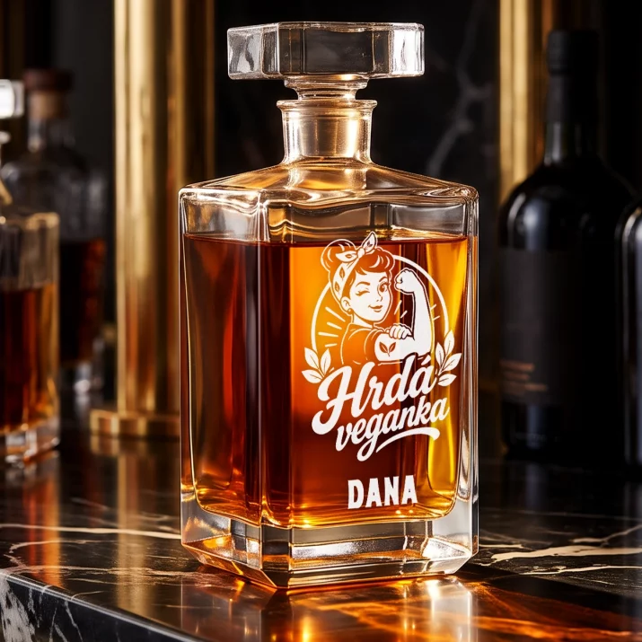 Personalizovaná Karafa Na Whisky Pro Veganku Dárek Pro Ženu: Hrdá Veganka Personalizovaná Karafa Na Whisky Pro Veganku Dárek Pro Ženu: Hrdá Veganka