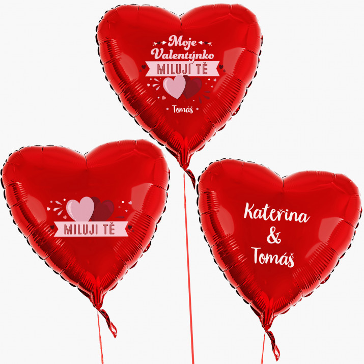 Moje Valentýnko - Sada balónů s heliem - Srdce