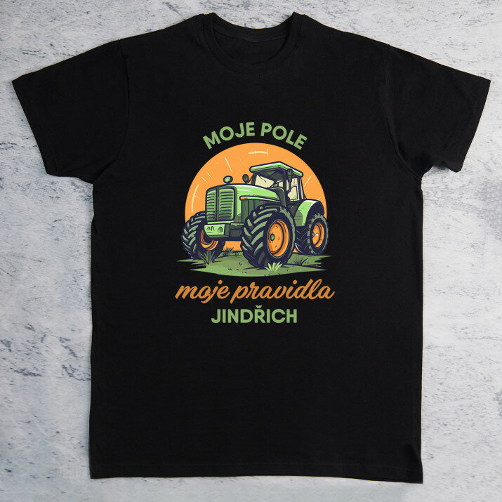 Moje pole moje pravidla - černé pánské tričko