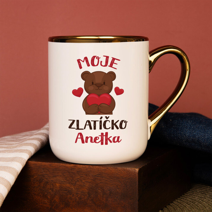 Moje zlatíčko - Keramický hrnek se zlatým okrajem Moje zlatíčko - Keramický hrnek se zlatým okrajem