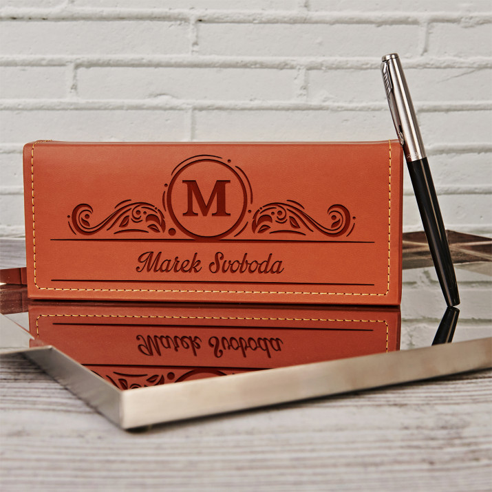 Monogram jméno a příjmení - Pero Parker v koženém pouzdře