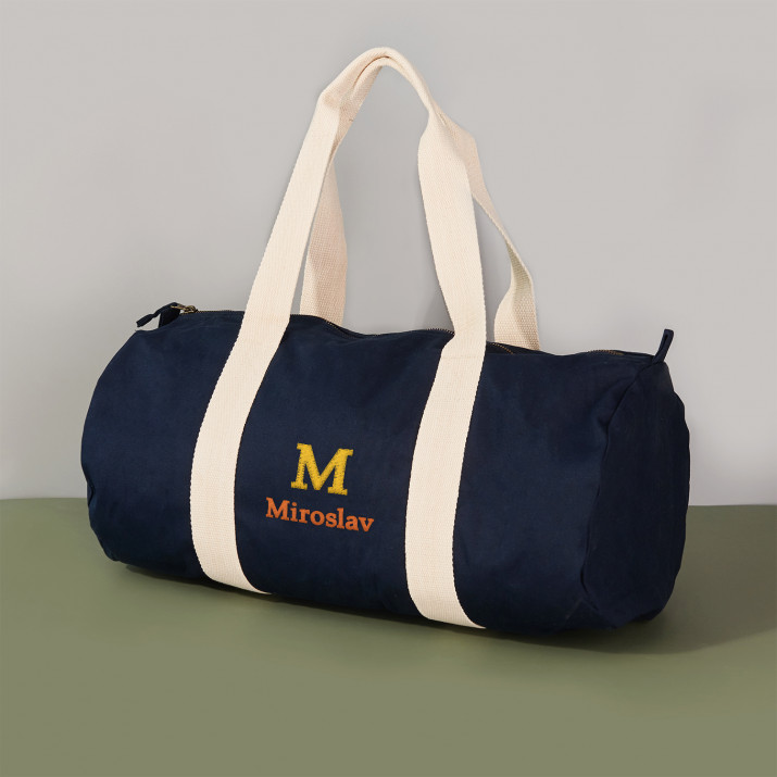 Monogram jména - Tmavě modrá sportovní taška