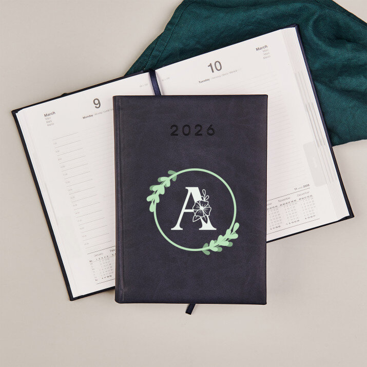 Monogram v kruhu květiny - Kalendář