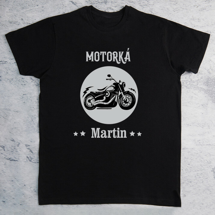 Motorkář - černé pánské tričko