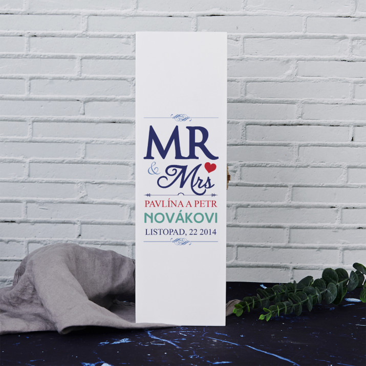 Mr&Mrs - Dřevěná krabička na alkohol
