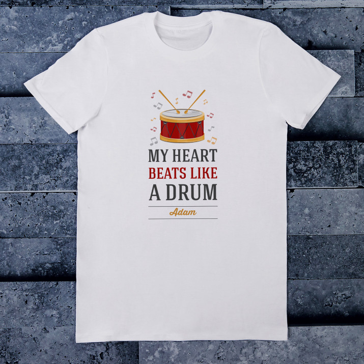 My heart beats like a drum - Tričko pánské s potiskem