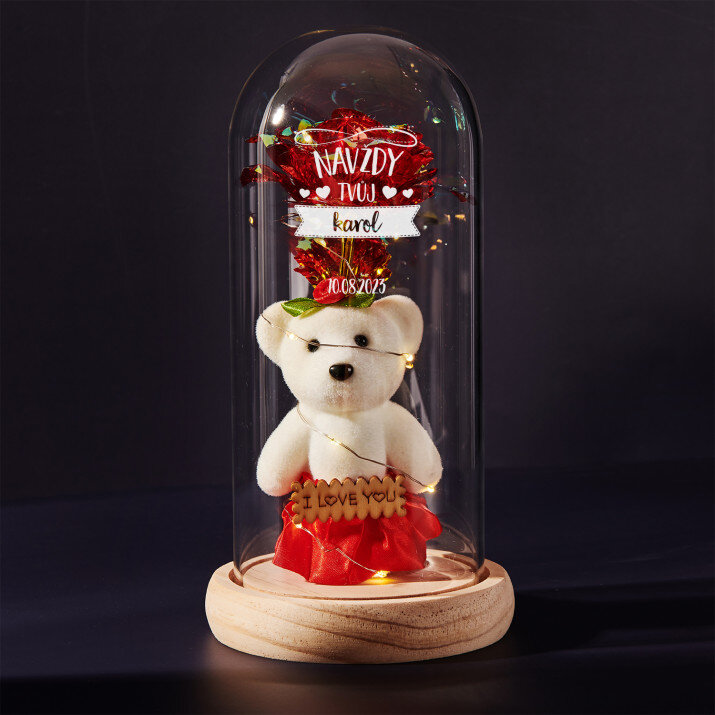 Navždy tvůj - Věčná růže s plyšákem