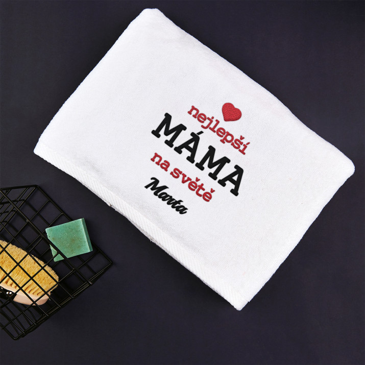 Nejlepší máma na světě - Ručník s výšivkou