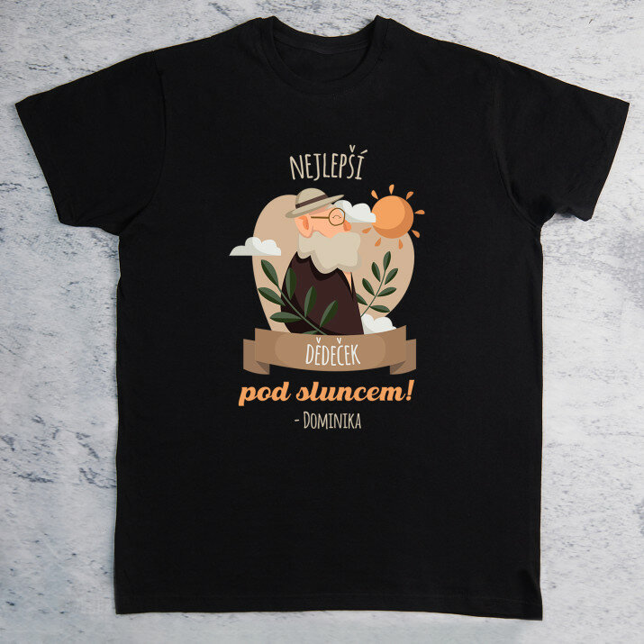 Nejlepší dědeček pod sluncem - černé pánské tričko