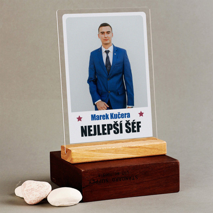 Nejlepší šéf - Tisk na akrylovém skle se stojanem