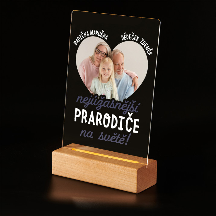 Nejúžasnější prarodiče - Tisk na akrylovém skle stojan LED