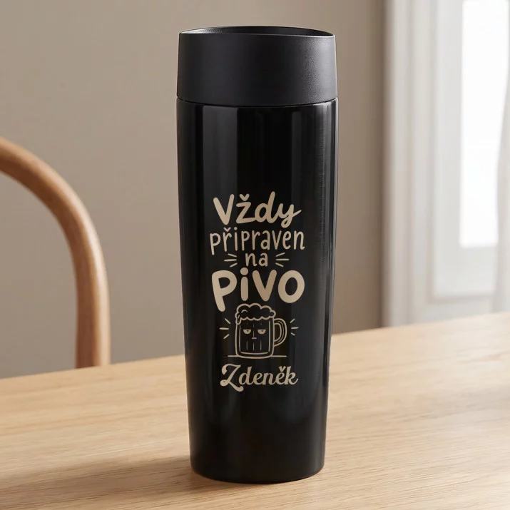 Termohrnek s Gravírováním K Mikuláši Dárek Pro Muže: Vždy Připraven Na Pivo Termohrnek s Gravírováním K Mikuláši Dárek Pro Muže: Vždy Připraven Na Pivo
