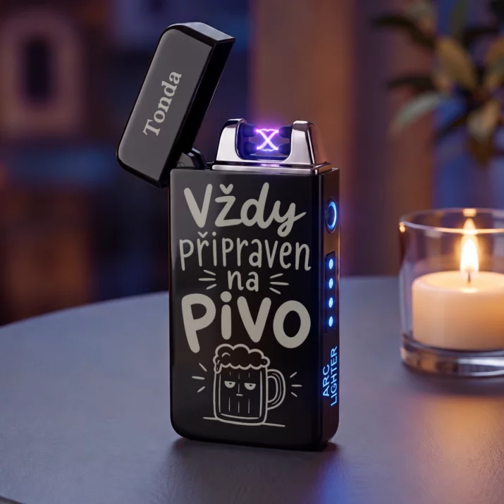 Personalizovaný Plazmový Zapalovač K Mikuláši Dárek Pro Muže: Vždy Připraven Na Pivo Personalizovaný Plazmový Zapalovač K Mikuláši Dárek Pro Muže: Vždy Připraven Na Pivo