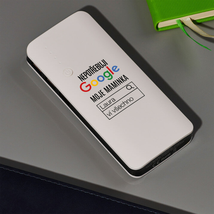 Nepotřebuji google - Powerbanka s potiskem 10 000 mAh