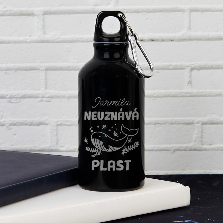 Neuznává plast - Láhev na vodu 0,4l s karabinou