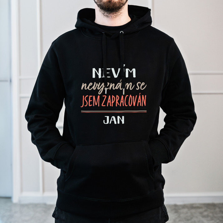 Nevím, nevyznám se - Černá pánská mikina