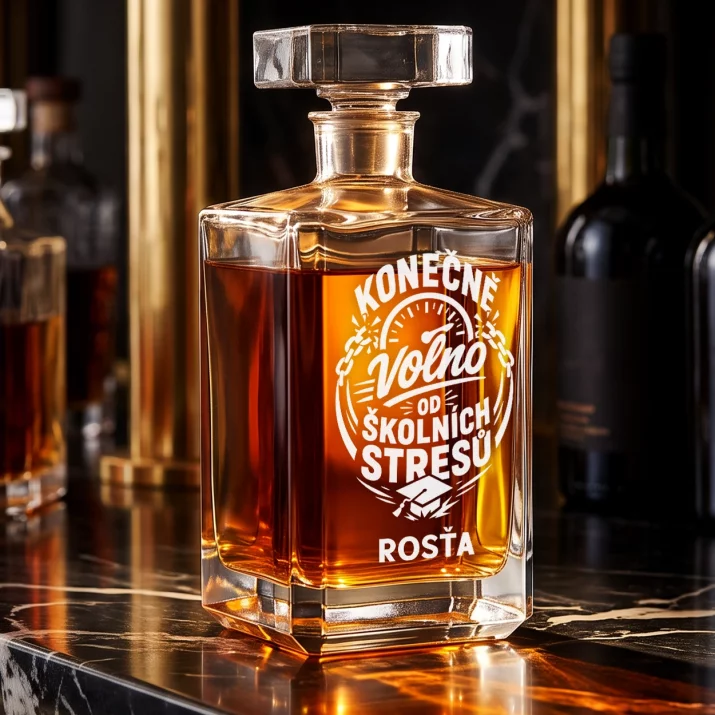 Personalizovaná Karafa Na Whisky K Ukončení Školního Roku Dárek Pro Muže: Konečně Volno Od Školních Personalizovaná Karafa Na Whisky K Ukončení Školního Roku Dárek Pro Muže: Konečně Volno Od Školních