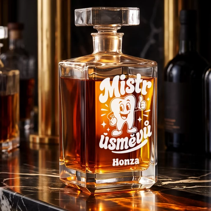 Personalizovaná Karafa Na Whisky Pro Zubaře Dárek Pro Muže: Mistr Úsměvů