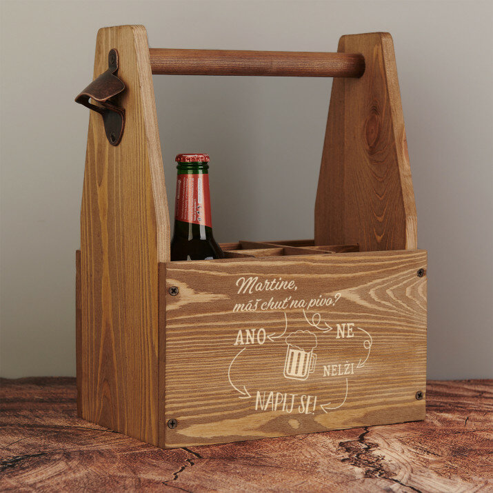 Chuť na pivo - Nosič na pivo s otvírákem