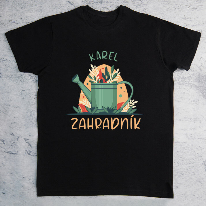 Zahradník - černé pánské tričko