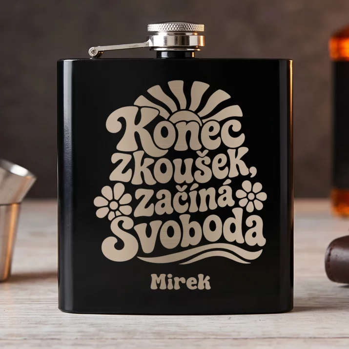 Placatka S Gravírováním Pro Maturanta Dárek Pro Muže: Konec Zkoušek, Začíná Placatka S Gravírováním Pro Maturanta Dárek Pro Muže: Konec Zkoušek, Začíná
