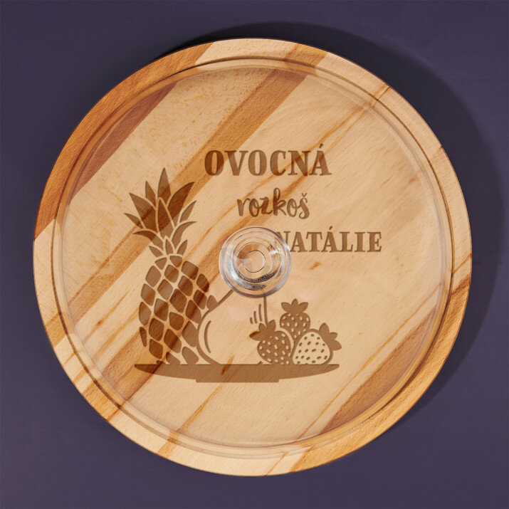 Ovocná rozkoš - Servírovací prkénko se skleněným poklopem