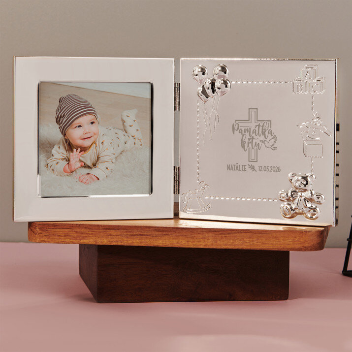 Památka k příležitosti křtu - Postříbřený fotorámeček
