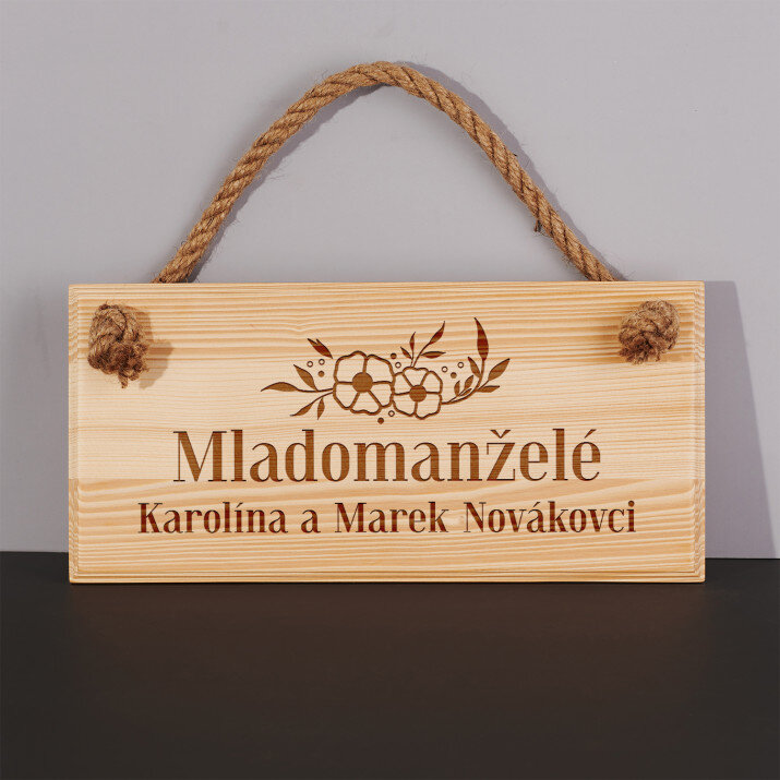 Mladomanželé - Tabulka na dveře