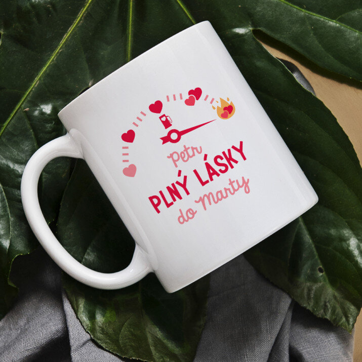 plná lásky - Hrnek s potiskem