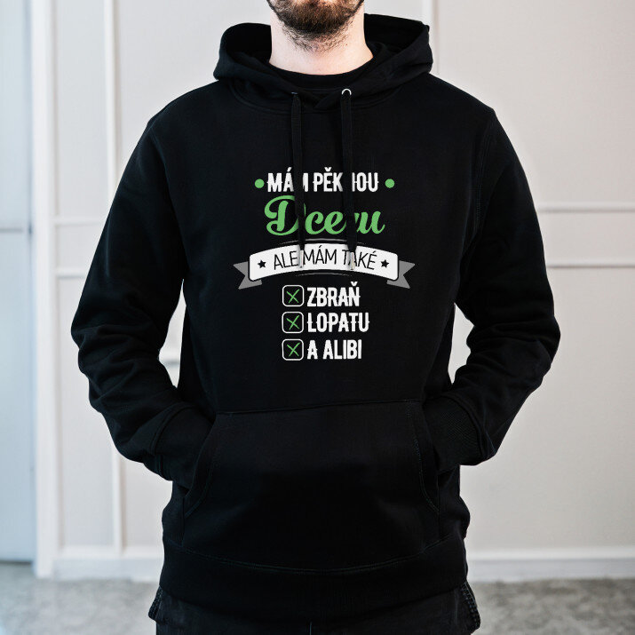 Hezká dcera - Černá pánská mikina