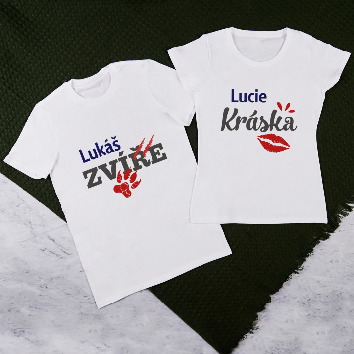 Kráska a Zvíře - Sada triček pro páry