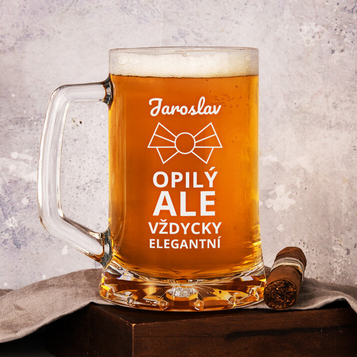 Opilý, ale elegantní - Krýgl s gravírováním