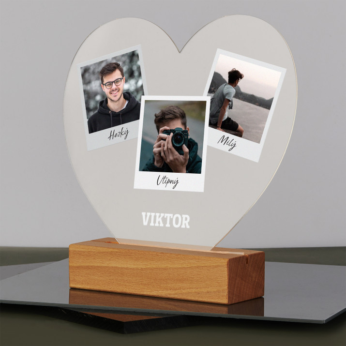 Polaroids - Tisk na akrylovém skle srdce led