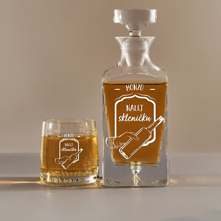 Nalij skleničku - Skleněná karafa na whisky + sklenice