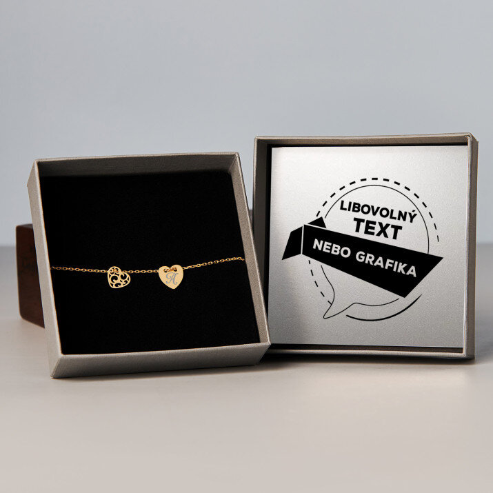 Vlastní projekt - Pozlacený náramek se dvěma srdíčky