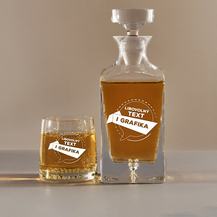 Vlastní projekt - Skleněná karafa na whisky + sklenice