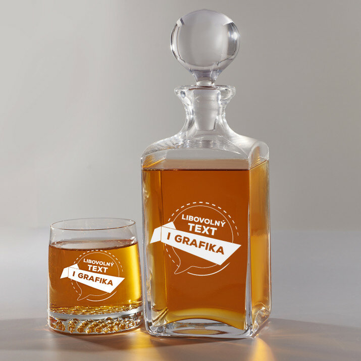 Vlastní projekt - Skleněná karafa na whisky + sklenice