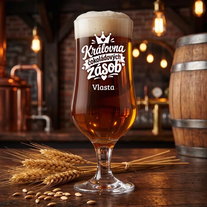 Pivní Sklenice Na Stopce K Velikonocům Dárek Pro Ženu: Královna Čokoládových