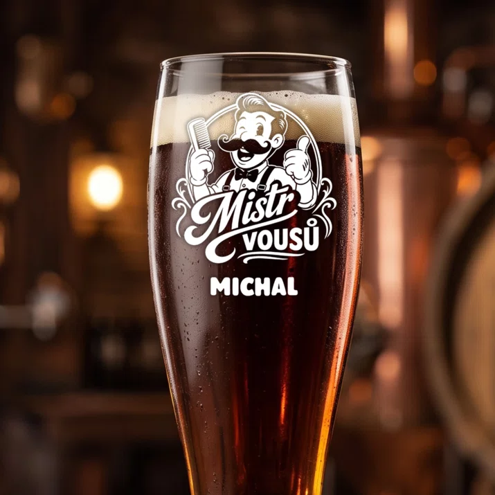 Sklenice Na Pivo S Gravírováním Pro Vousáče Dárek Pro Muže: Mistr Vousů