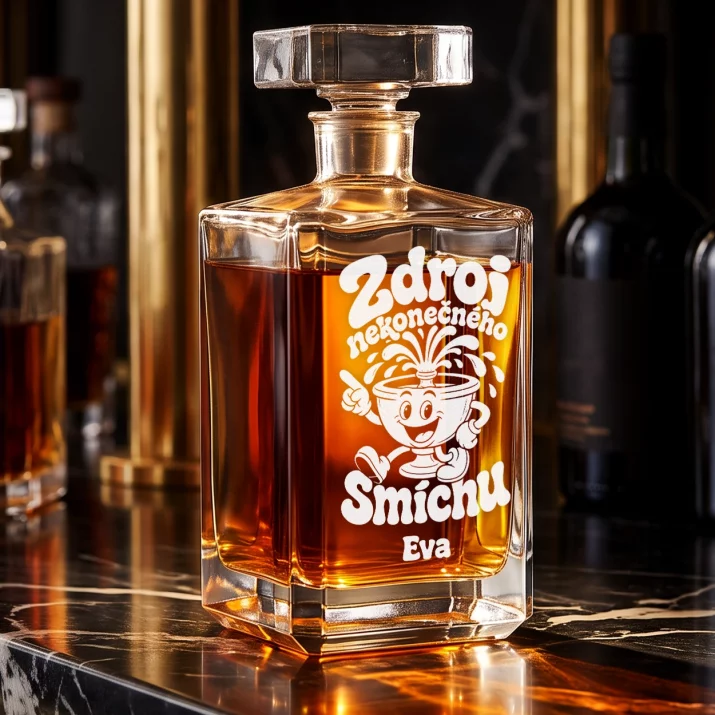 Personalizovaná Karafa Na Whisky Pro Kamarádku Dárek Pro Ženu: Zdroj Nekonečného Smíchu Personalizovaná Karafa Na Whisky Pro Kamarádku Dárek Pro Ženu: Zdroj Nekonečného Smíchu