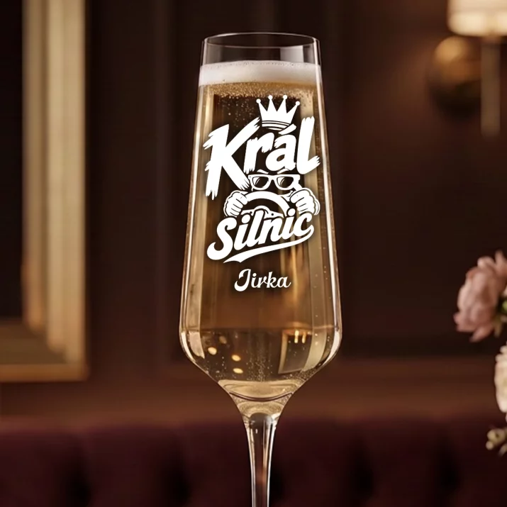 Sklenice Na Šampaňské Pro Řidiče Dárek Pro Muže: Král Silnic