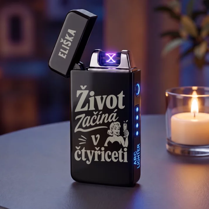 Personalizovaný Plazmový Zapalovač Ženě K 40 Narozeninám Dárek K 40 Narozeninám Pro Ženu: Život Začíná V Čtyřiceti Personalizovaný Plazmový Zapalovač Ženě K 40 Narozeninám Dárek K 40 Narozeninám Pro Ženu: Život Začíná V Čtyřiceti