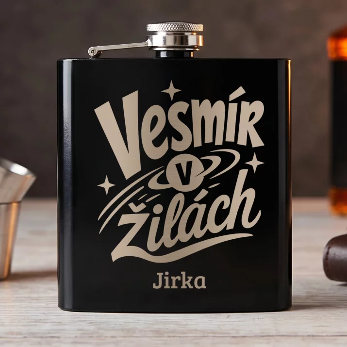 Placatka S Gravírováním Pro Fanouška Vesmíru Dárek Pro Muže: Vesmír V Žilách Placatka S Gravírováním Pro Fanouška Vesmíru Dárek Pro Muže: Vesmír V Žilách