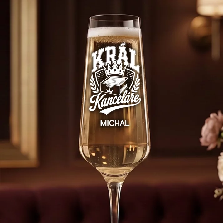 Sklenice Na Šampaňské Pro Šéfa Dárek Pro Muže: Král Kanceláře