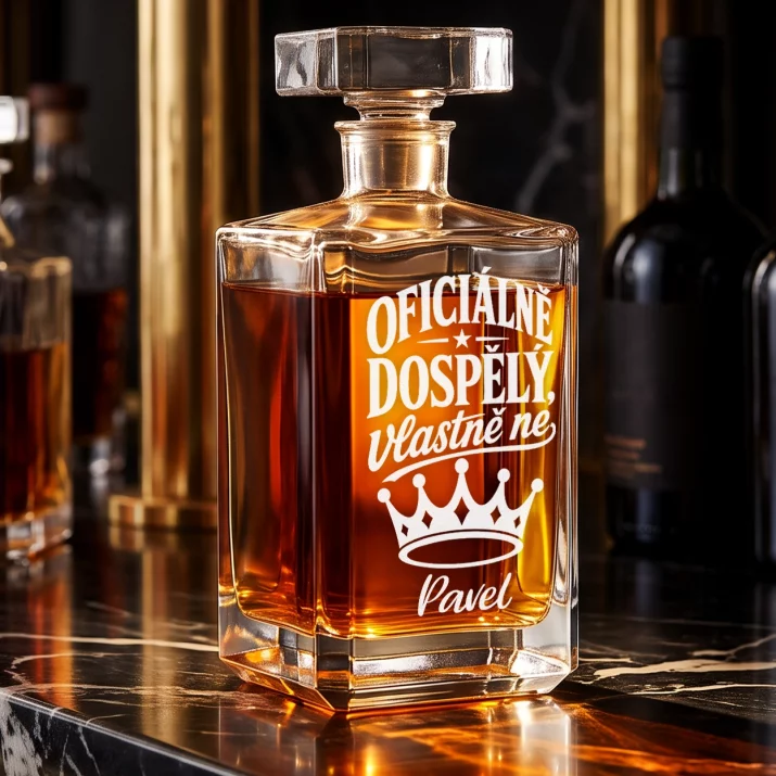 Personalizovaná Karafa Na Whisky K 18 Dárek Pro Muže: Oficiálně Dospělý Personalizovaná Karafa Na Whisky K 18 Dárek Pro Muže: Oficiálně Dospělý