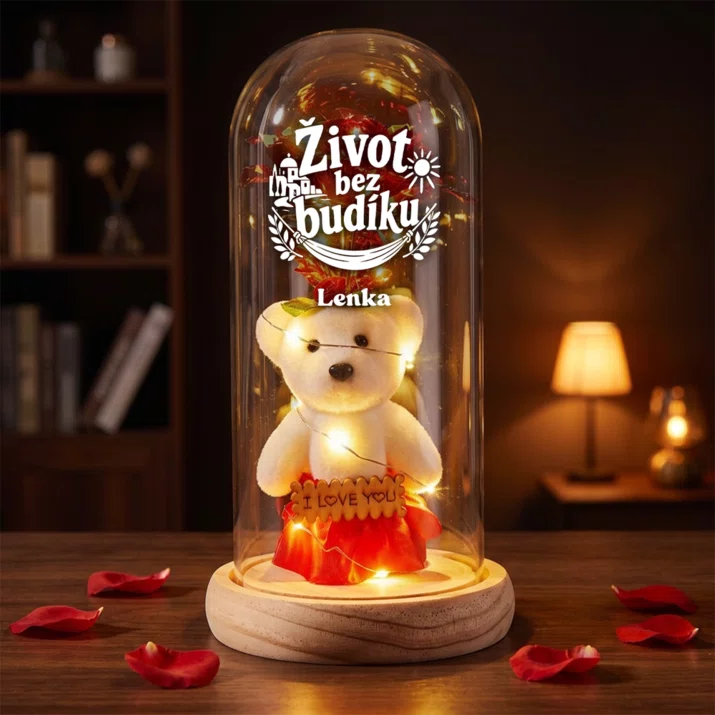Věčná Růže S Medvídkem K Odchodu Do Důchodu Dárek Pro Důchodce Ženu: Život Bez Budíku