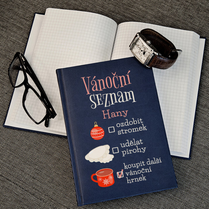 Vánoční seznam - Zápisník A5 s potiskem