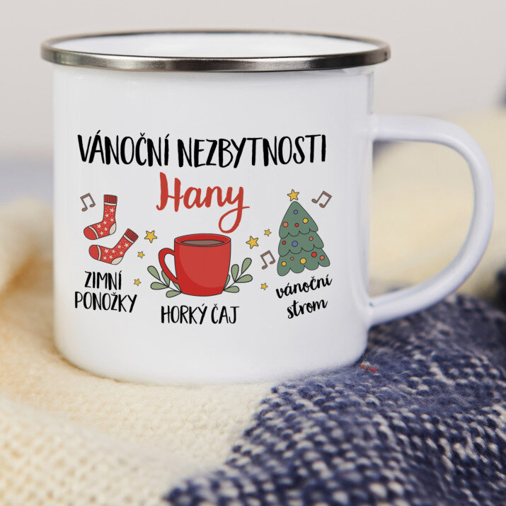 Vánoční nezbytnosti - Smaltovaný hrníček